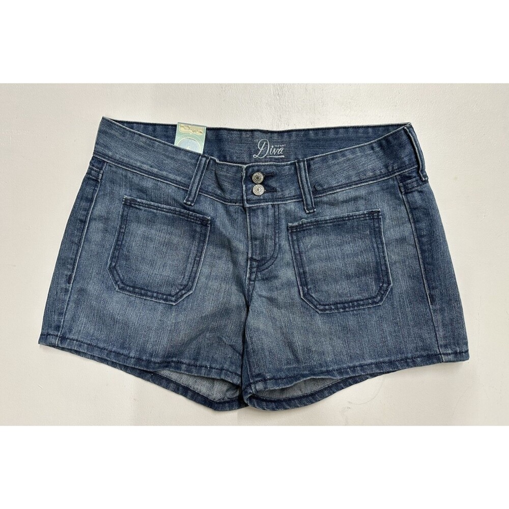 OLD NAVY Diva women size 6 blue jeans denim double buttons shorts with pockets